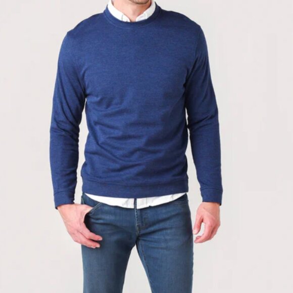 Mizzen+Main Tops - MIZZEN+MAIN Men's Navy Heather Fairway Crewneck